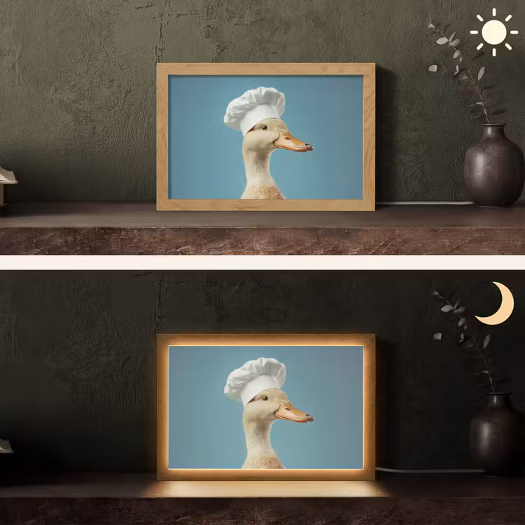 Eend - Koksmuts - Cute - Vogel Light Box met kabel (Tafellamp) klein -sfeer3