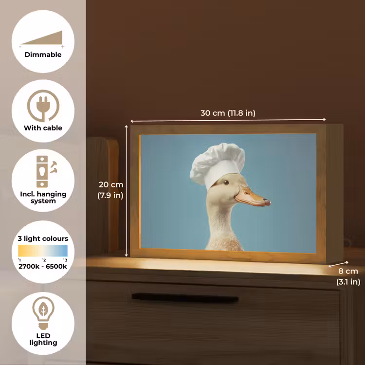 Eend - Koksmuts - Cute - Vogel Light Box met kabel (Tafellamp) klein -USP_EN