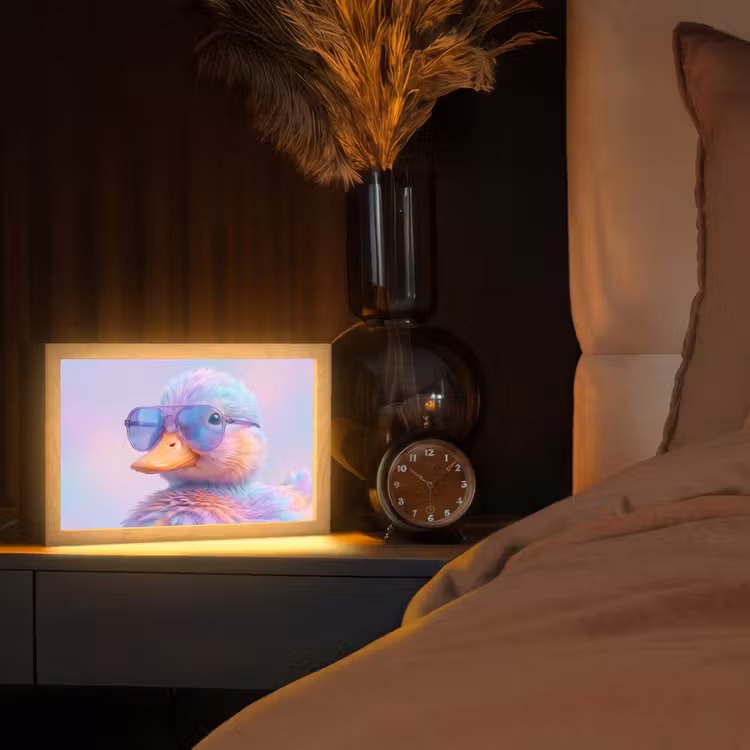 Eend - bril - Pastel Light Box met kabel (Tafellamp) klein -sfeer1
