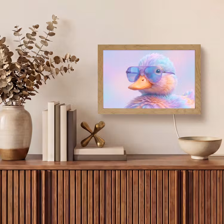 Eend - bril - Pastel Light Box met kabel (Tafellamp) klein -sfeer2