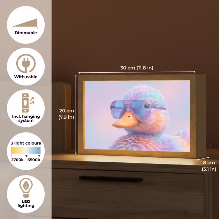 Eend - bril - Pastel Light Box met kabel (Tafellamp) klein -USP_EN