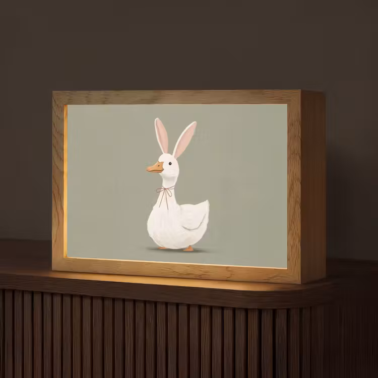 Eend - Konijnoren - Grijs Light Box met kabel (Tafellamp) klein -z3d_website