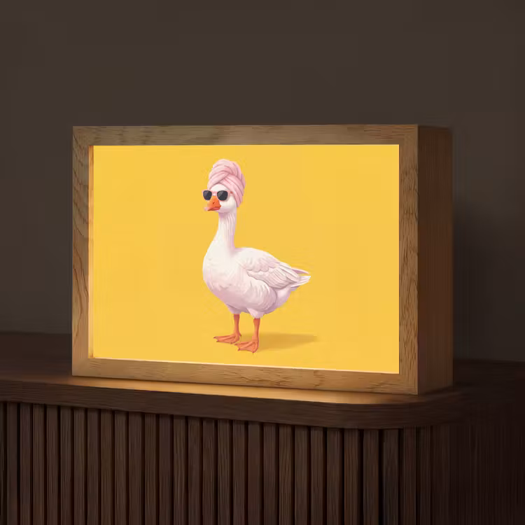 Eend - Zonnebril - Geel Light Box met kabel (Tafellamp) klein -z3d_website