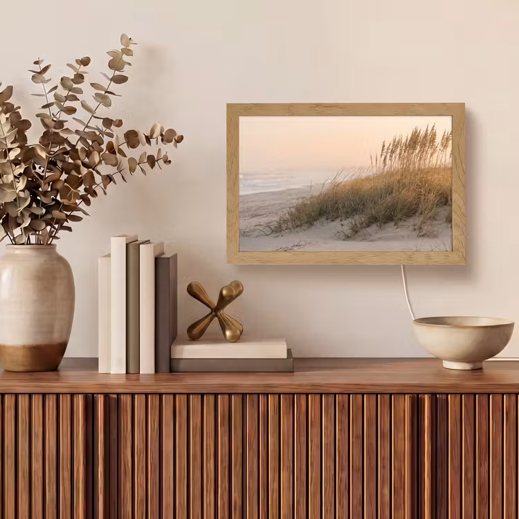 Duinlandschap - Zonsondergang - Strand Light Box met kabel (Tafellamp) klein -sfeer2