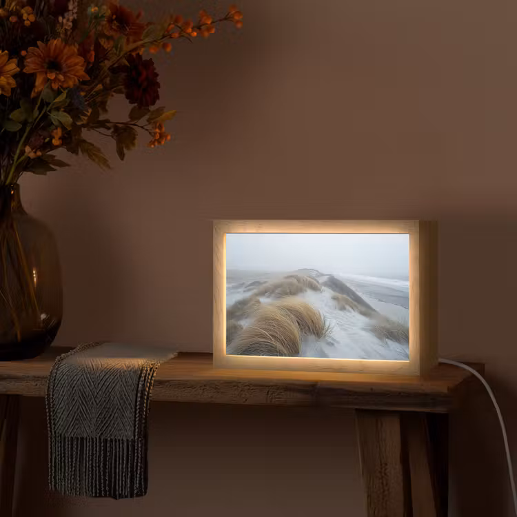 Duinen - Strand - Planten - Natuur Light Box met kabel (Tafellamp) klein -sfeer4