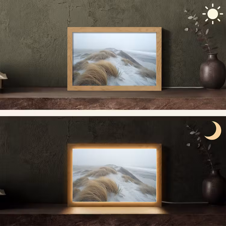 Duinen - Strand - Planten - Natuur Light Box met kabel (Tafellamp) klein -sfeer3