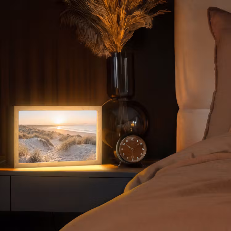 Duinen - Strand - Zee Light Box met kabel (Tafellamp) klein -sfeer1