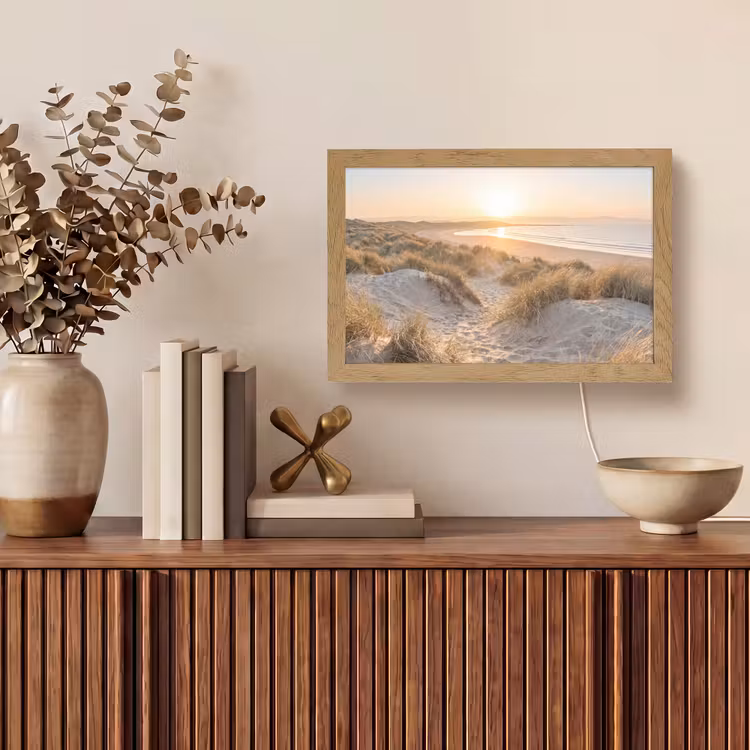 Duinen - Strand - Zee Light Box met kabel (Tafellamp) klein -sfeer2