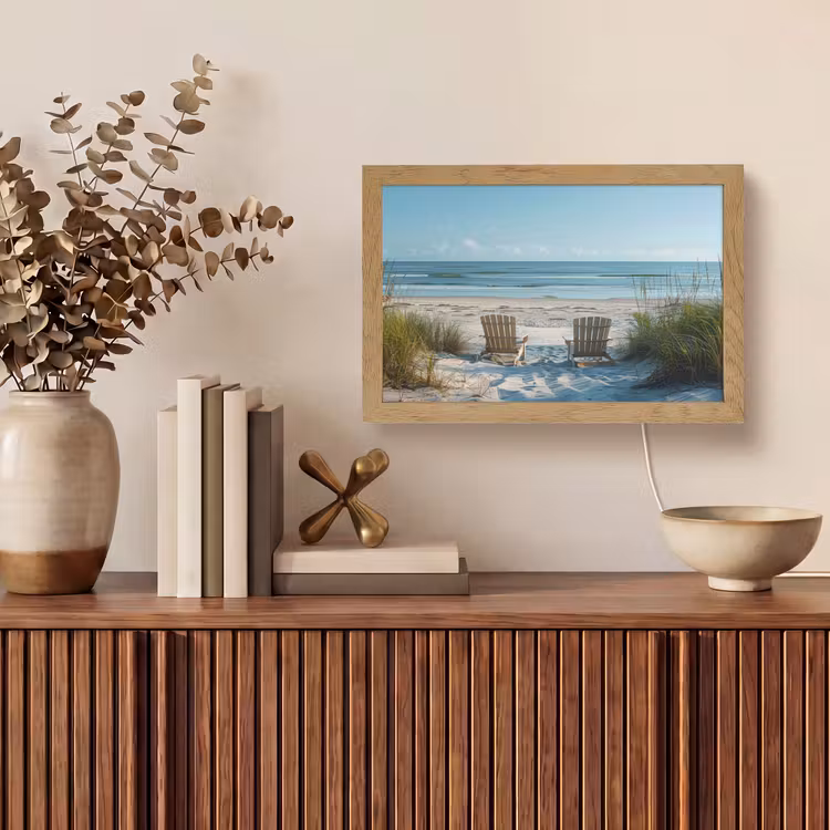Duinen - Strand - Zee - Zomer Light Box met kabel (Tafellamp) klein -sfeer2