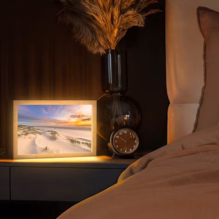 Duinen - Strand - Zonsondergang - Natuur - Zomer Light Box met kabel (Tafellamp) klein -sfeer1