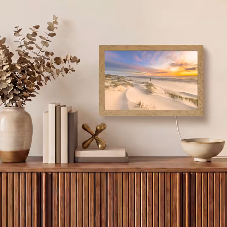 Duinen - Strand - Zonsondergang - Natuur - Zomer Light Box met kabel (Tafellamp) klein -sfeer2