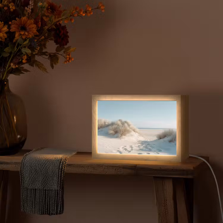 Duinen - Planten - Zomer - Natuur Light Box met kabel (Tafellamp) klein -sfeer4