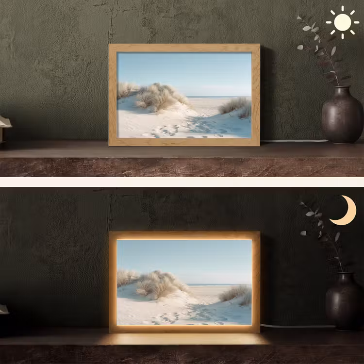 Duinen - Planten - Zomer - Natuur Light Box met kabel (Tafellamp) klein -sfeer3