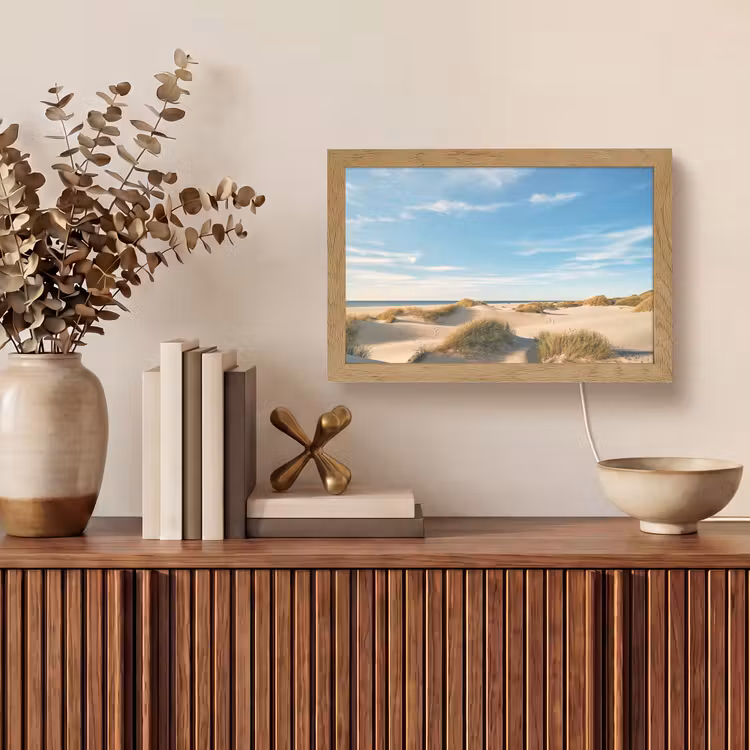 Duinen - Zomer - Landschap - Zee - Strand Light Box met kabel (Tafellamp) klein -sfeer2