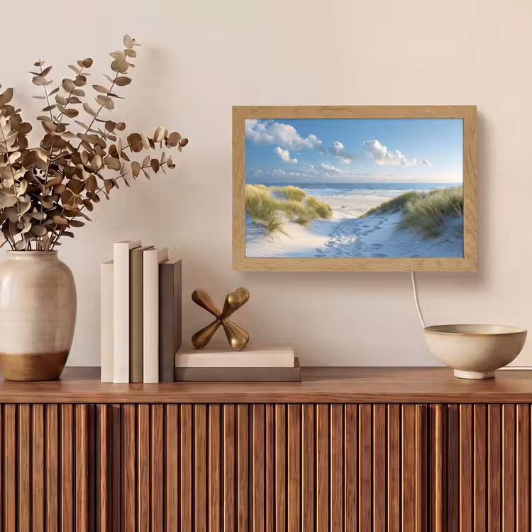 Duinen - Zomer - Zon - Landschap - Zee Light Box met kabel (Tafellamp) klein -sfeer2