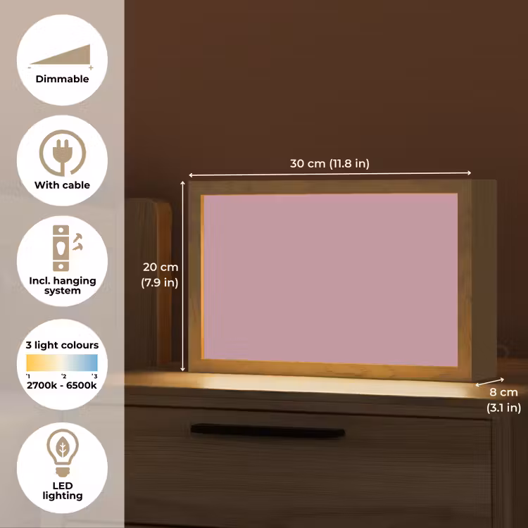 Dusty - Mauve - Paars Light Box met kabel (Tafellamp) klein 924 -USP_EN