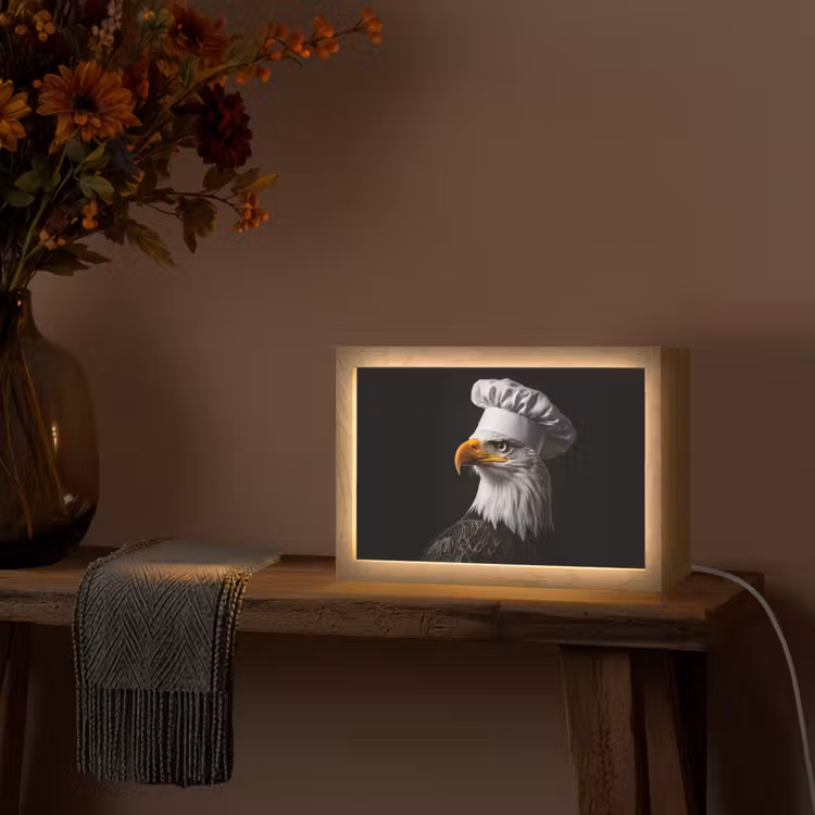 Arend -Amerika - Koksmuts - Vogel - Stoer Light Box met kabel (Tafellamp) klein -sfeer4