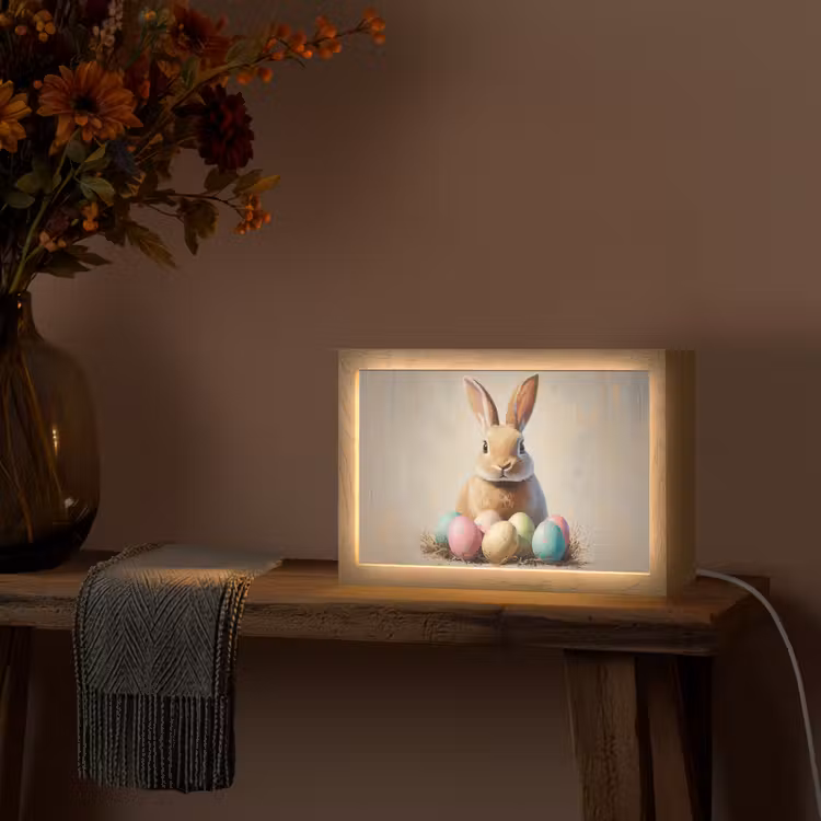 Paashaas - Pastel - Eieren Light Box met kabel (Tafellamp) klein -sfeer4