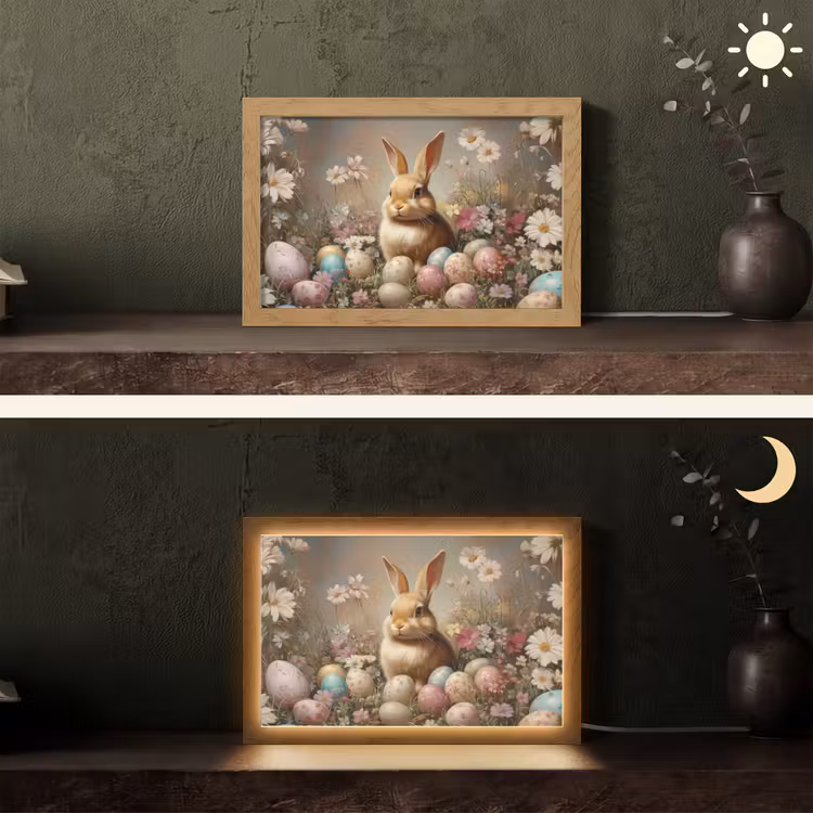Paashaas - Lente - Paaseieren Light Box met kabel (Tafellamp) klein -sfeer3