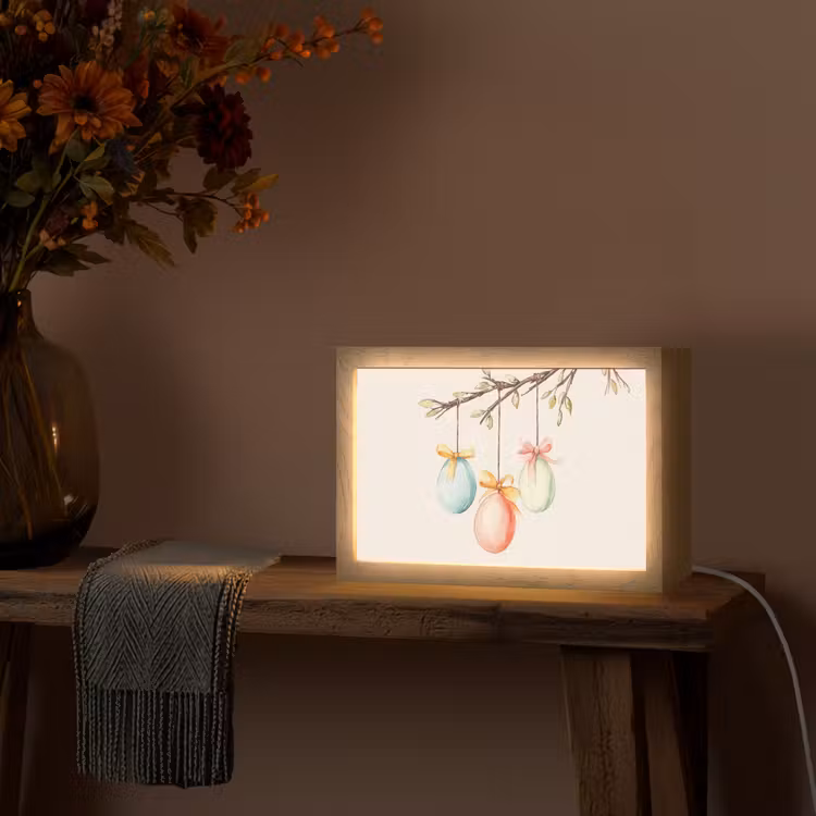Paastak - Strikje - Eieren Light Box met kabel (Tafellamp) klein -sfeer4