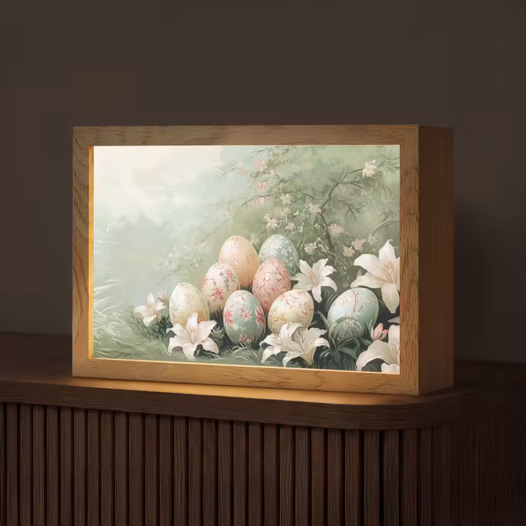 Paaseieren - Pasteltinten - Bloemen Light Box met kabel (Tafellamp) klein -z3d_website
