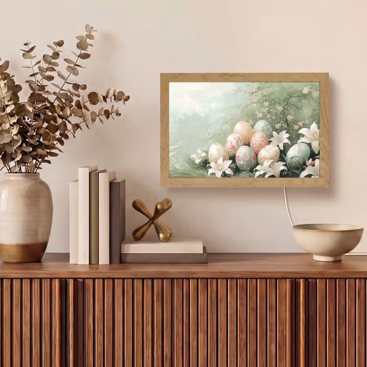 Paaseieren - Pasteltinten - Bloemen Light Box met kabel (Tafellamp) klein -sfeer2