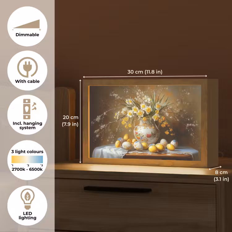 Paaseieren - Stilleven - Vaas Light Box met kabel (Tafellamp) klein -USP_EN
