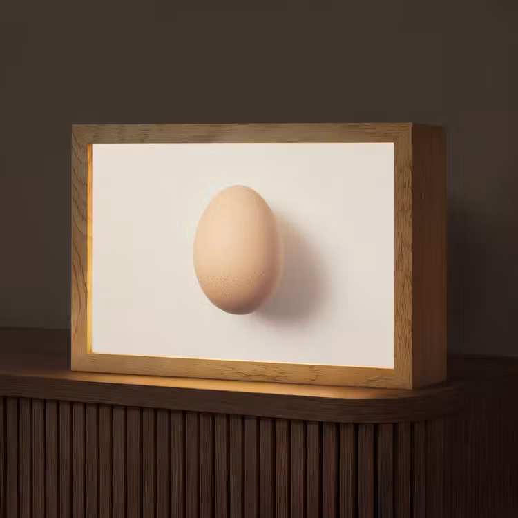 Ei - Beige - Ovaal - Egaal Light Box met kabel (Tafellamp) klein -z3d_website