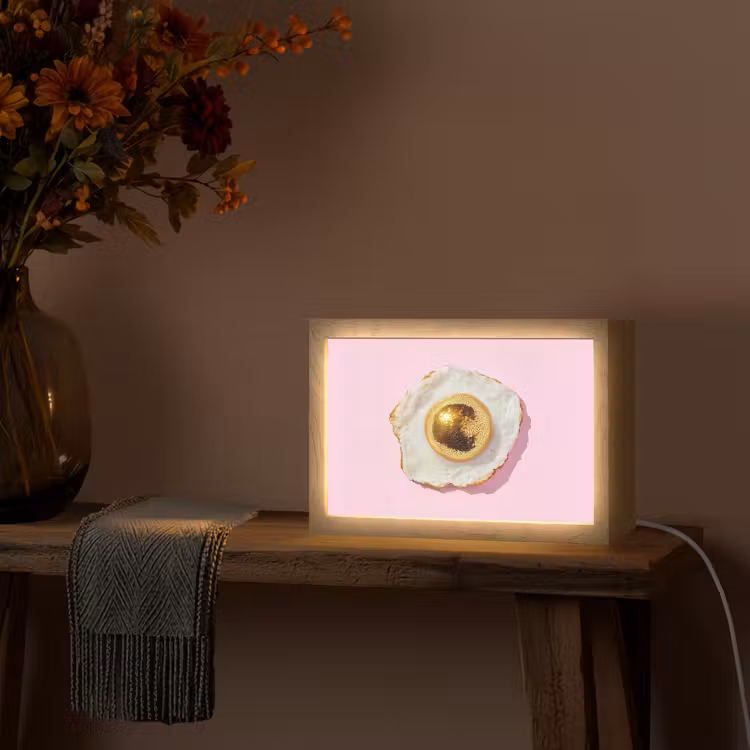 Ei - Disco - Ontbijt - Glitter Light Box met kabel (Tafellamp) klein -sfeer4