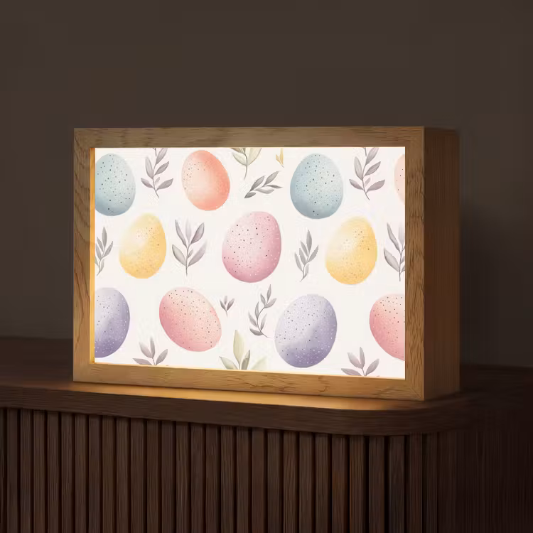 Eieren - Kleurrijk - Patroon Light Box met kabel (Tafellamp) klein -z3d_website