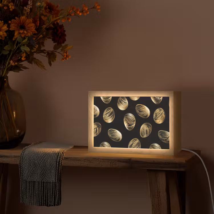 Eieren - Goud - Patroon Light Box met kabel (Tafellamp) klein -sfeer4