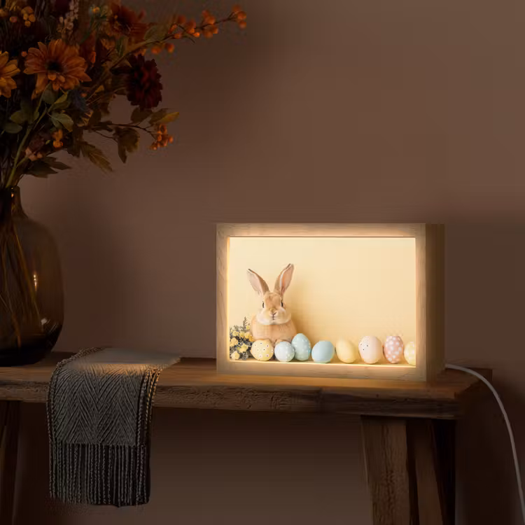 Eieren - Konijn - Pasteltinten Light Box met kabel (Tafellamp) klein -sfeer4