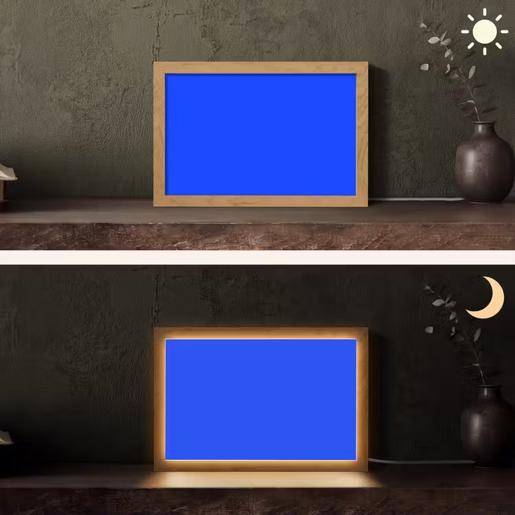 Electric - Blue - Blauw Light Box met kabel (Tafellamp) klein 924 -sfeer3