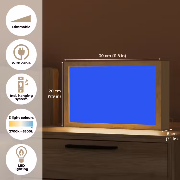 Electric - Blue - Blauw Light Box met kabel (Tafellamp) klein 924 -USP_EN