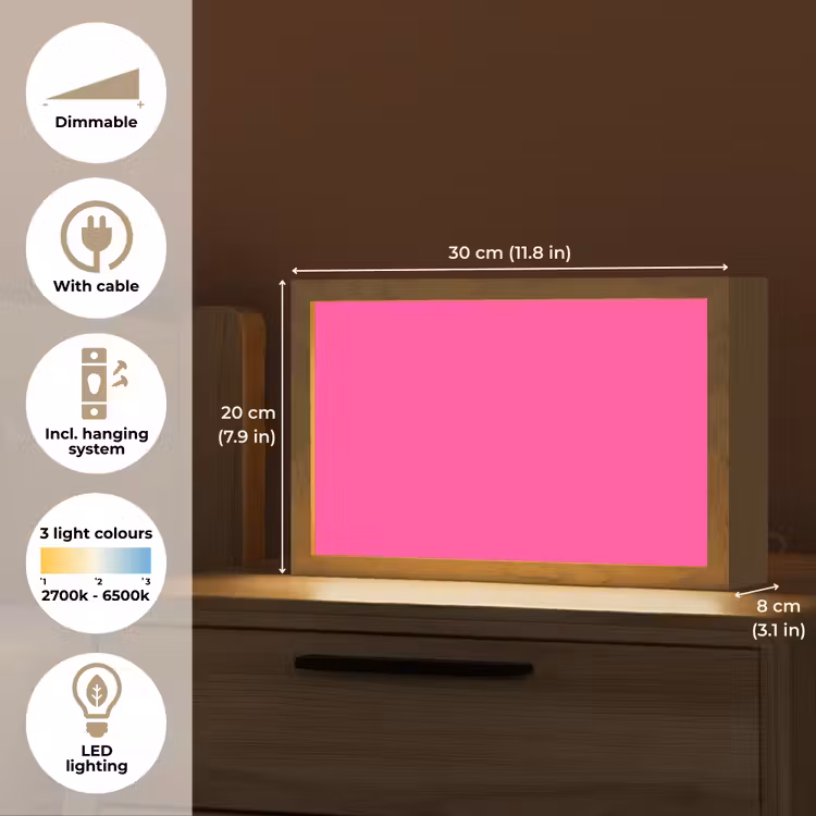 Electric - Magenta - Roze Light Box met kabel (Tafellamp) klein 924 -USP_EN