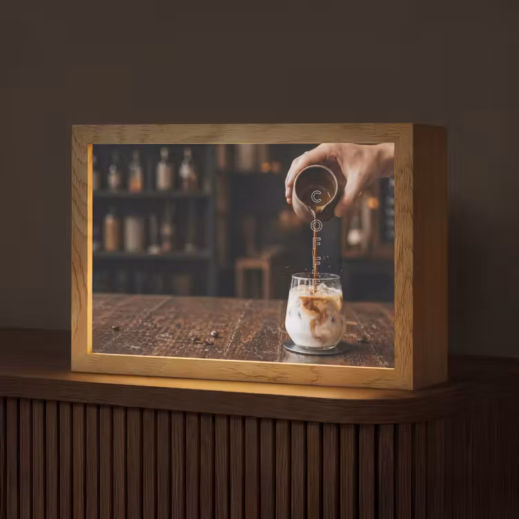 Espresso - Melk - Café Light Box met kabel (Tafellamp) klein -z3d_website