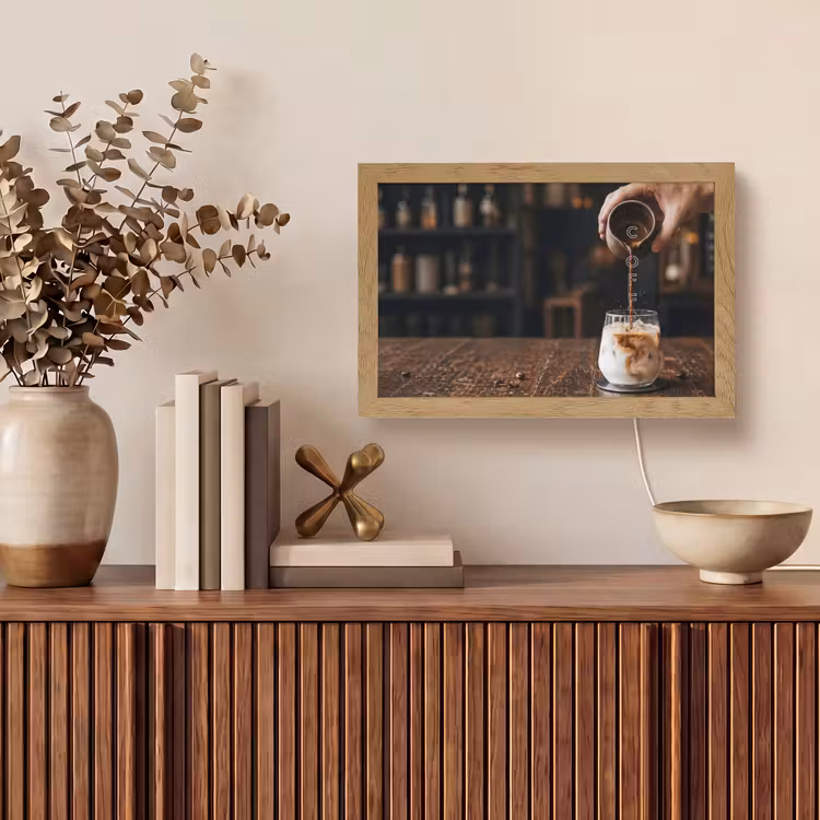 Espresso - Melk - Café Light Box met kabel (Tafellamp) klein -sfeer2