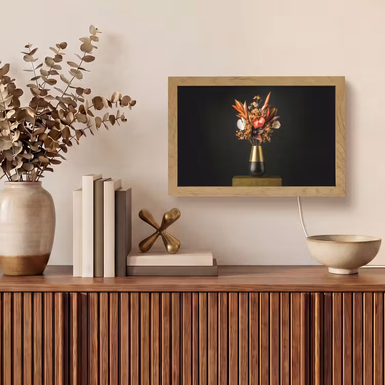 Exotisch - Boeket - Vaas - Goud Light Box met kabel (Tafellamp) klein -sfeer2