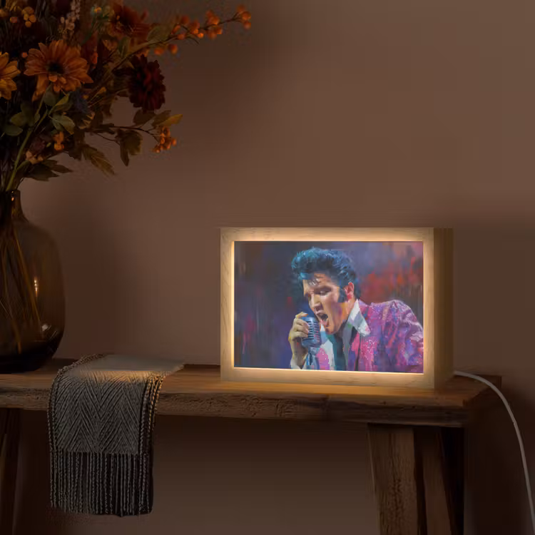 Expressief - Microfoon - Paars Light Box met kabel (Tafellamp) klein -sfeer4