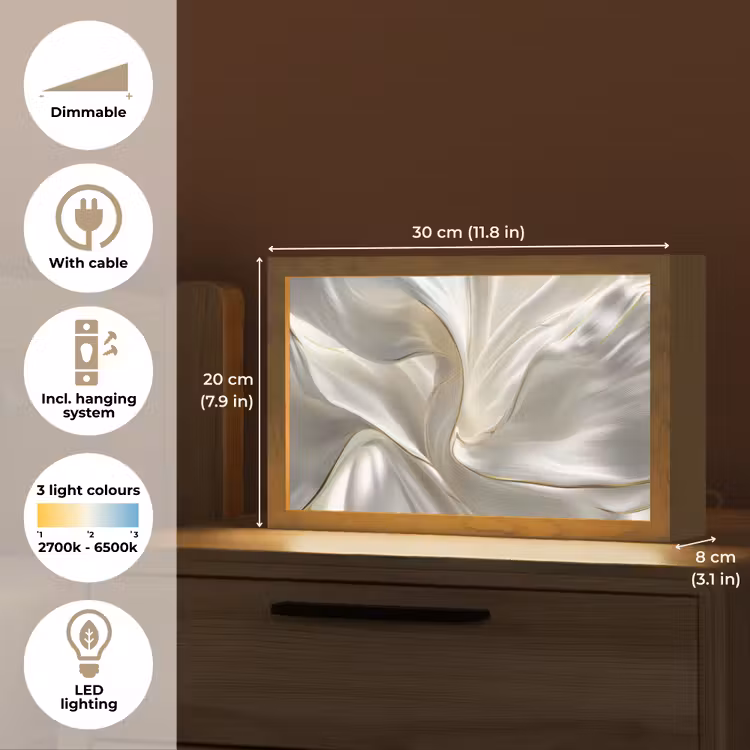 Stof - Plooien - Goud Light Box met kabel (Tafellamp) klein -USP_EN