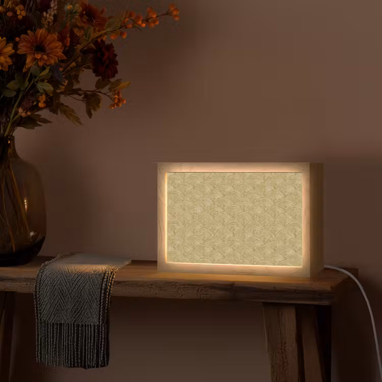 Waaier - Geometrisch - Groen Light Box met kabel (Tafellamp) klein 924 -sfeer4