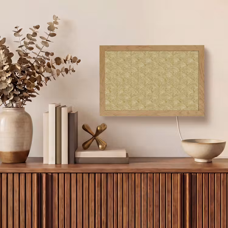 Waaier - Geometrisch - Groen Light Box met kabel (Tafellamp) klein 924 -sfeer2