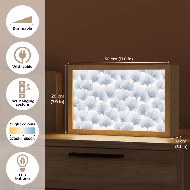 Waaier - Modern - Blauw Light Box met kabel (Tafellamp) klein 924 -USP_EN