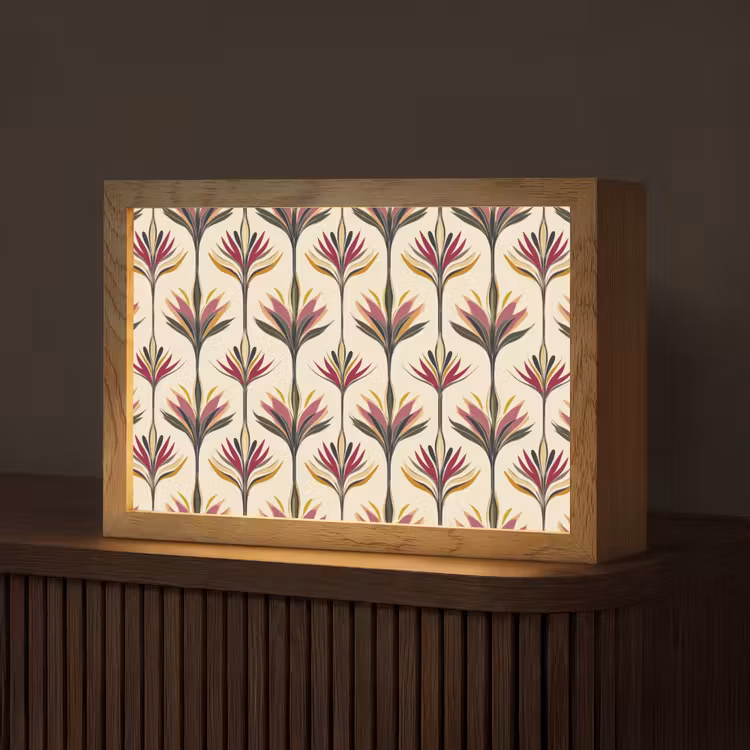 Waaier - Motief - Kleurrijk Light Box met kabel (Tafellamp) klein 924 -z3d_website
