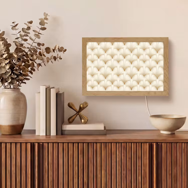 Waaier - Motief - Goud Light Box met kabel (Tafellamp) klein 924 -sfeer2