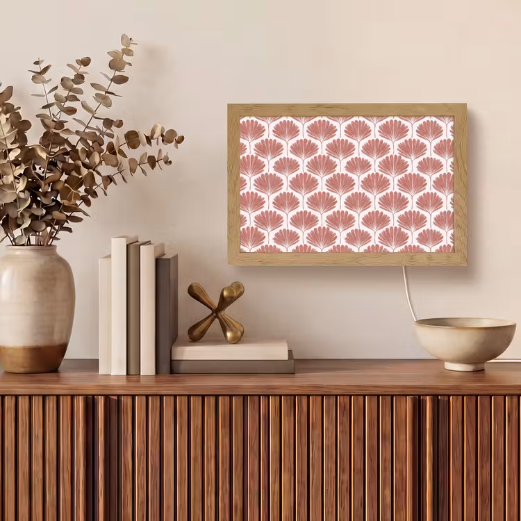Waaier - Motief - Terra Light Box met kabel (Tafellamp) klein 924 -sfeer2