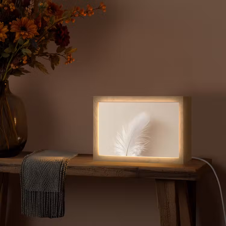 Veer - Minimalistisch - Roze Light Box met kabel (Tafellamp) klein -sfeer4