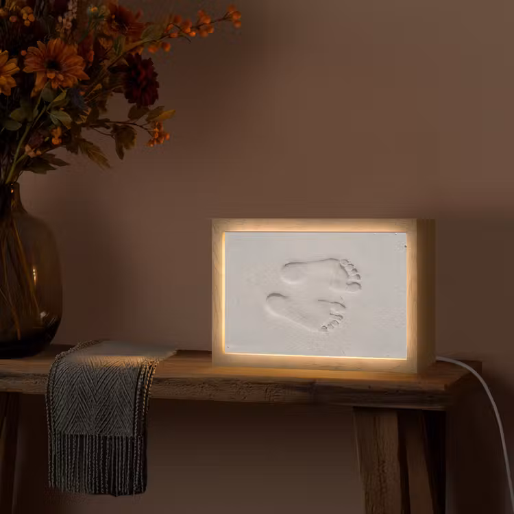 Voeten - Afdrukken - Zand Light Box met kabel (Tafellamp) klein -sfeer4