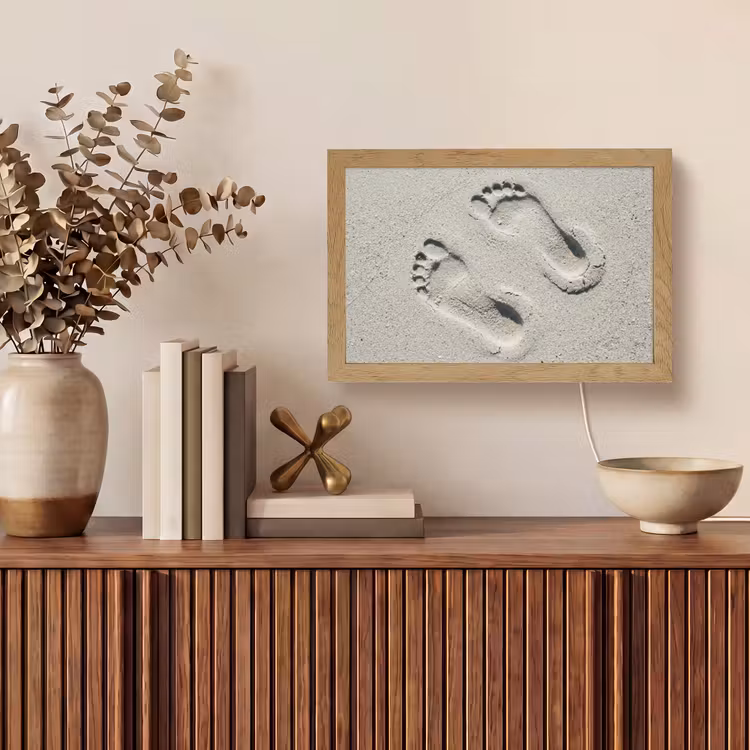 Voeten - Zand - Zee Light Box met kabel (Tafellamp) klein -sfeer2