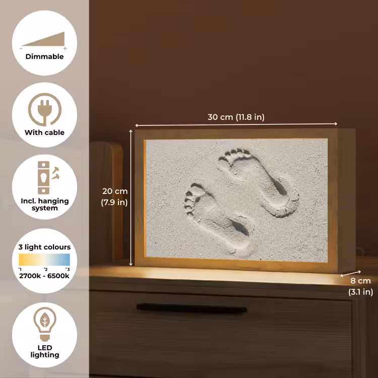 Voeten - Zand - Zee Light Box met kabel (Tafellamp) klein -USP_EN